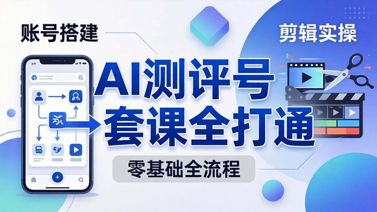 零基础起步怎么做AI测评号?账号搭建、爆款文案、剪辑实操、涨粉变现,一套课全打通-羽桐社资源站