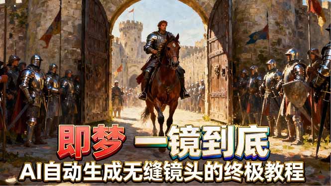 即梦AI一镜到底终极教程,智能补帧+运镜技巧,AI自动生成无缝丝滑长镜头高效出片-羽桐社资源站
