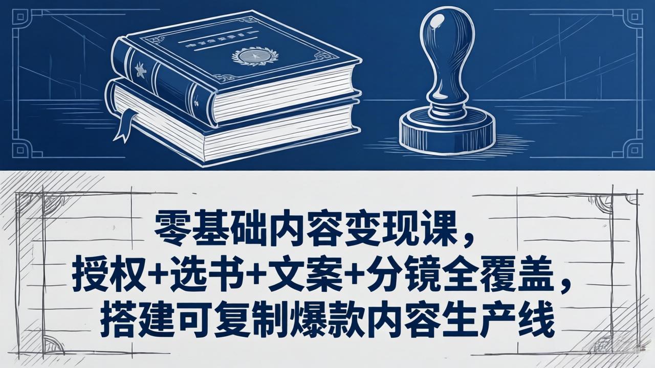 零基础内容变现课,授权+选书+文案+分镜全覆盖,搭建可复制爆款内容生产线-羽桐社资源站