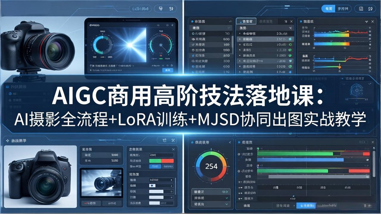 AIGC商用高阶技法落地课：AI摄影全流程+LoRA训练+MJSD协同出图实战教学-网创百晓生