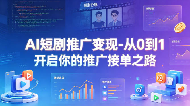 AI短剧推广变现-从0到1开启你的推广接单之路-90网