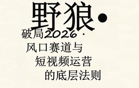 野狼团队·多平台实操运营课，覆盖AI口播、服装、好物、漫剪等热门玩法(更新4月29日)-怪兽网创俱乐部