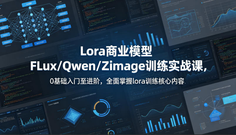 系统性学习Lora商业模型FLux／Qwen／Zimage训练实战课，0基础入门至进阶，全面掌握lora训练核心内容-小白项目网