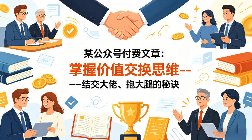 某公众号付费文章：掌握价值交换思维—-结交大佬、抱大腿的秘诀-优优云网创