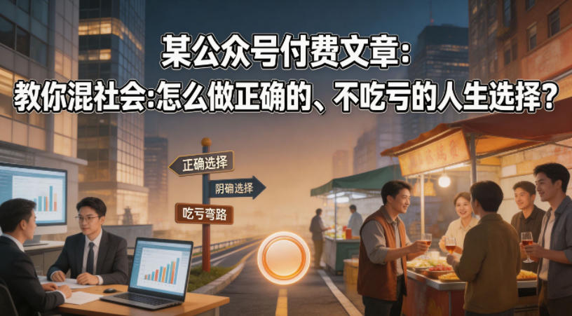 某公众号付费文章:教你混社会:怎么做正确的、不吃亏的人生选择?-90网
