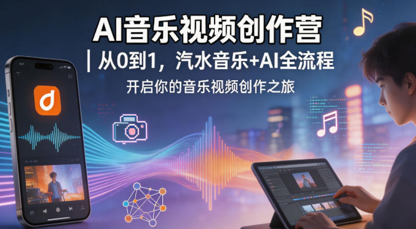 AI音乐视频创作营｜从0到1，汽水音乐+AI全流程，开启你的音乐视频创作之旅-怪兽网创俱乐部