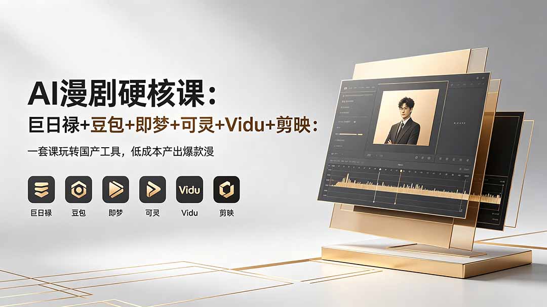 AI漫剧硬核课：巨日禄+豆包+即梦+可灵+Vidu+剪映：一套课玩转国产工具，低成本产出爆款漫剧-网创百晓生