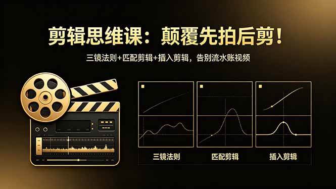 （18285期）剪辑思维课：颠覆先拍后剪！三镜法则+匹配剪辑+插入剪辑，告别流水账视频-小白项目网