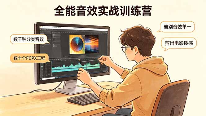 全能音效实战训练营：数千种分类音效+数十个FCPX工程，告别音效单一，剪出电影质感-网创百晓生