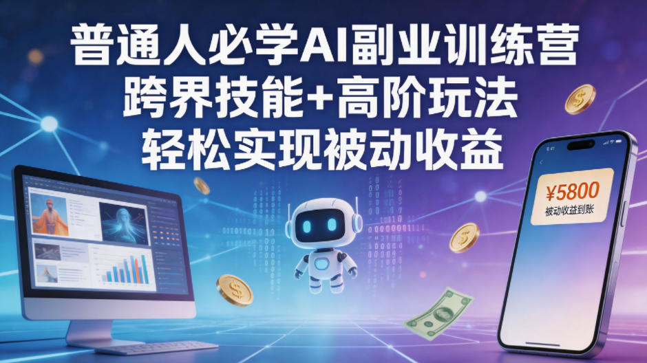 普通人必学AI副业训练营跨界技能+高阶玩法轻松实现被动收益-小白项目网