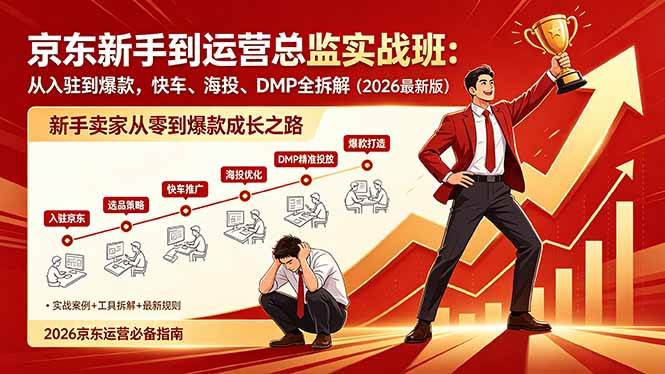 （18291期）京东新手到运营总监实战班：从入驻到爆款，快车、海投、DMP全拆解，2026最新版-邪修侠 - 演示