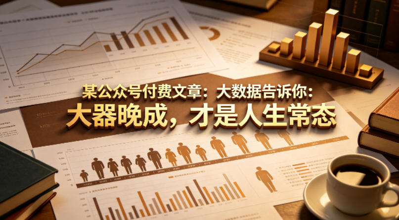 某公众号付费文章：大数据告诉你：大器晚成，才是人生常态-怪兽网创俱乐部