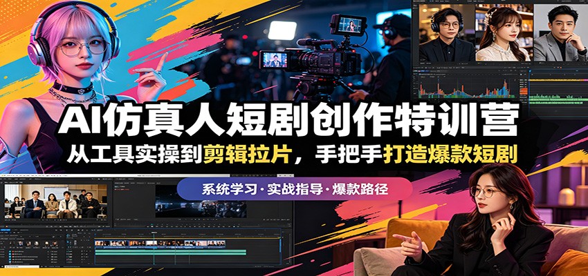 AI仿真人短剧创作特训营：从工具实操到剪辑拉片，手把手打造爆款短剧-怪兽网创俱乐部