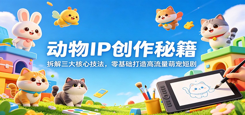 动物IP创作秘籍：拆解三大核心技法，零基础打造高流量萌宠短剧-网创百晓生