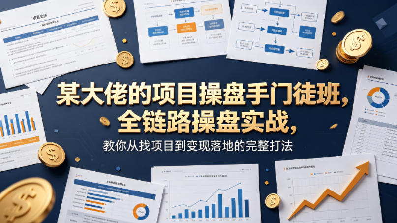 某大佬的项目操盘手门徒班，全链路操盘实战，教你从找项目到变现落地的完整打法-小白项目网