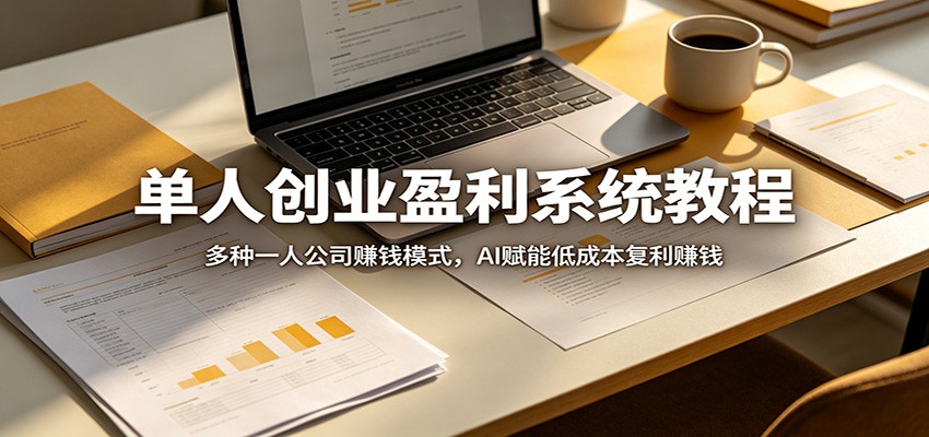 单人创业盈利系统教程：多种一人公司赚钱模式，AI赋能低成本复利赚钱-网创百晓生
