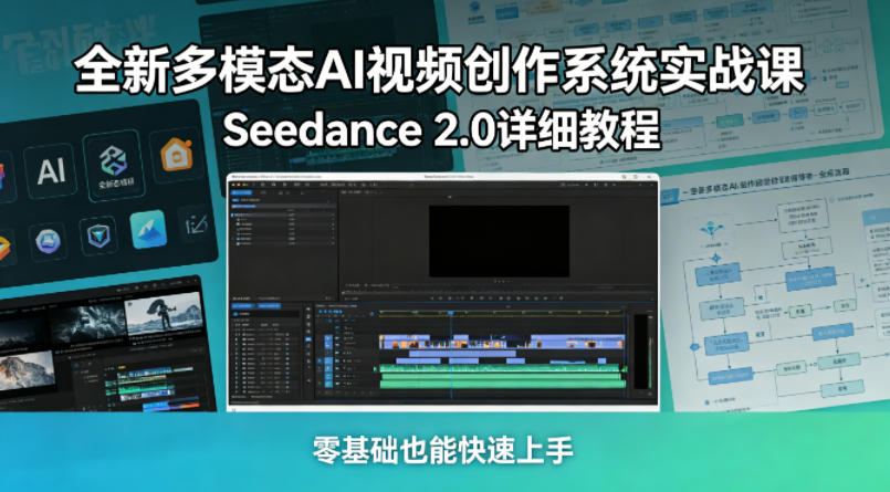 全新多模态AI视频创作系统实战课，Seedance 2.0详细教程，零基础也能快速上手-90网