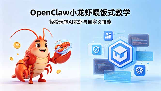 不用懂技术！OpenClaw小龙虾喂饭式教学，轻松玩转AI龙虾与自定义技能-网创百晓生