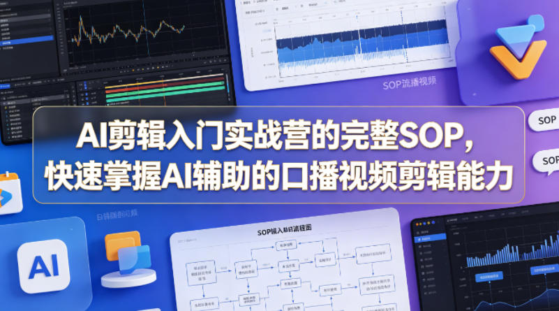 AI剪辑入门实战营的完整SOP，快速掌握AI辅助的口播视频剪辑能力-90网