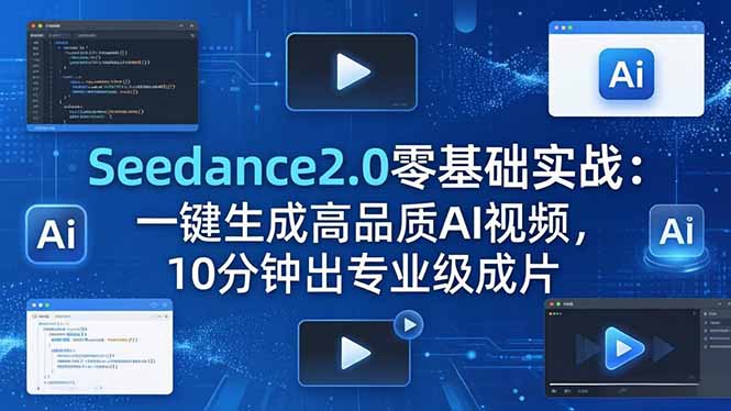Seedance2.0零基础实战：一键生成高品质AI视频，10分钟出专业级成片-网创百晓生