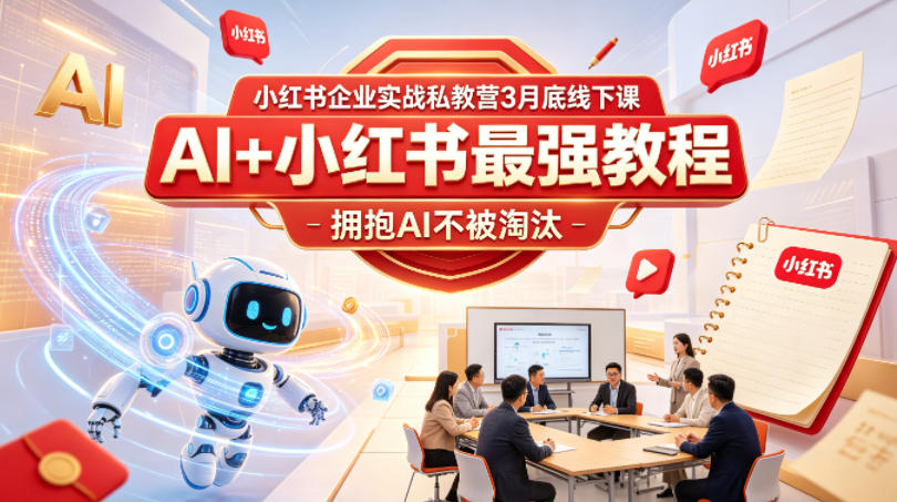 小红书企业实战私教营3月底线下课，AI+小红书最强教程，拥抱AI不被淘汰-小白项目网