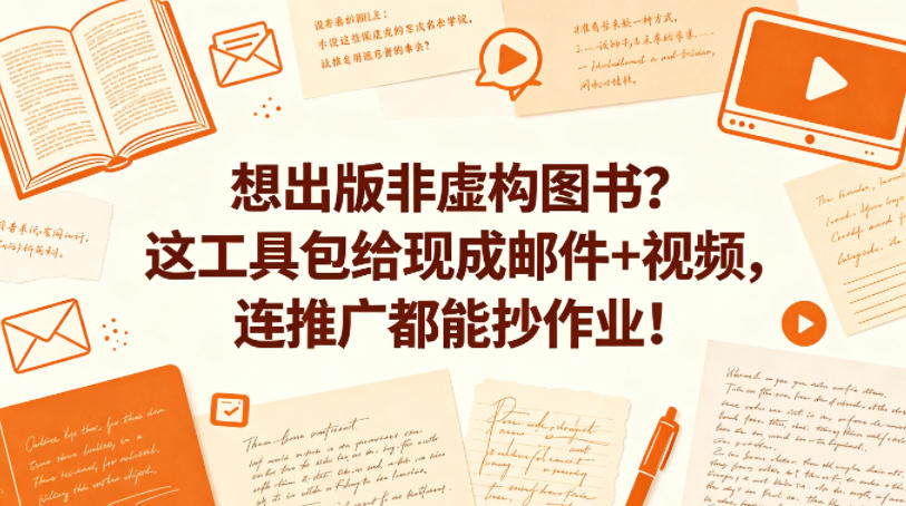 想出版非虚构图书?这工具包给现成邮件+视频,连推广都能抄作业!【原创双语字幕】-90网