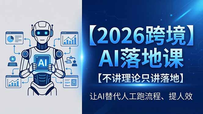 2026跨境AI落地课，不讲理论只讲落地，让AI替代人工跑流程、提人效-网创百晓生