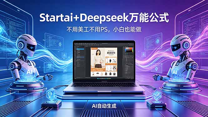 AI自动做电商详情页：Startai+Deepseek万能公式，不用美工不用PS，小白也能做-网创百晓生
