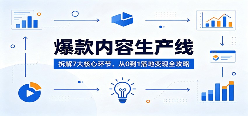 爆款内容生产线：拆解7大核心环节，从0到1落地变现全攻略-网创百晓生