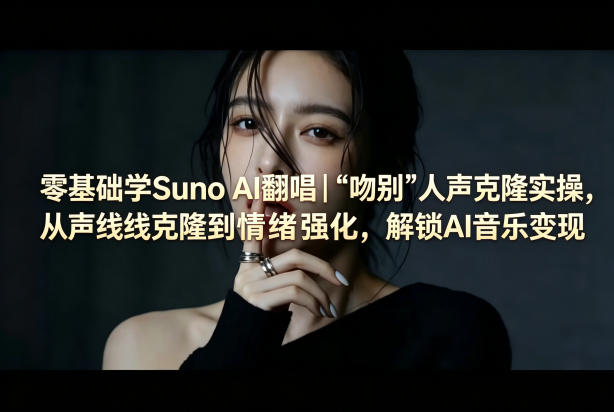 零基础学Suno AI翻唱|《吻别》人声克隆实操,从声线克隆到情绪强化,解锁AI音乐变现-90网