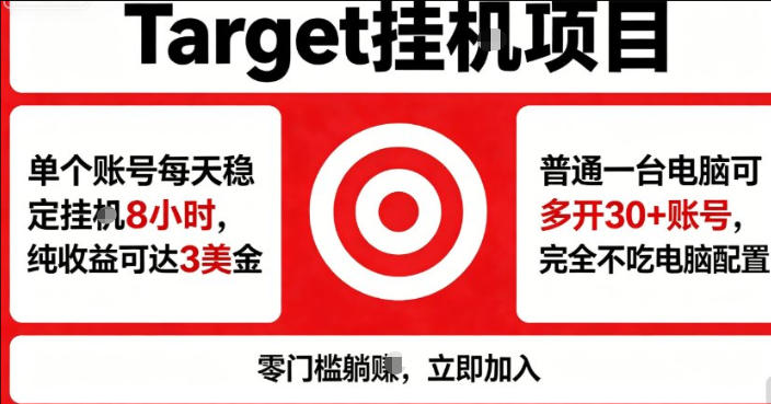 海外平台Target商品浏览曝光,24小时运行无需人工值守,日收益100美刀+电脑可多开【揭秘】-90网