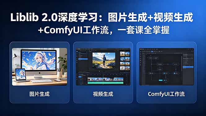 Liblib 2.0深度学习：图片生成+视频生成+ComfyUI工作流，一套课全掌握-网创百晓生