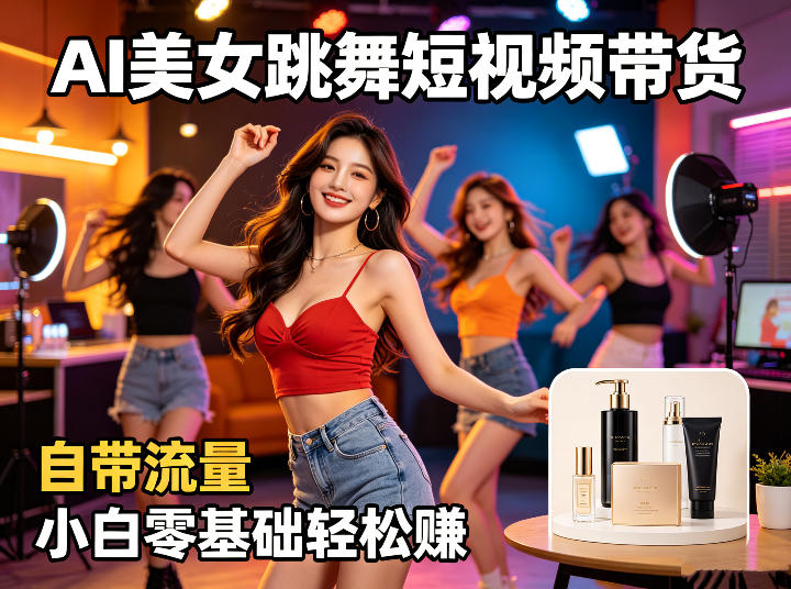 AI美女跳舞短视频带货：自带流量，小白零基础轻松賺，详细拆解-小白项目网