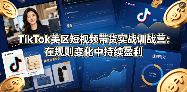 TikTok美区短视频带货实战训战营：在规则变化中持续盈利-小白项目网