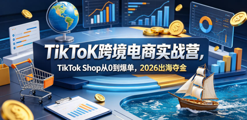 TikToK跨境电商实战营，TikTok Shop从0到爆单，2026出海夺金-小白项目网