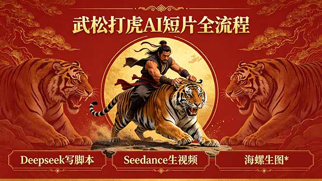 武松打虎AI短片全流程：Deepseek写脚本+Seedance生视频+海螺生图-网创百晓生