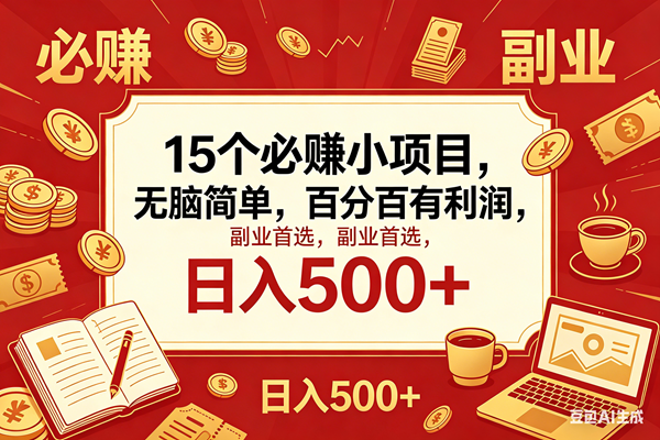 （18390期）15个必赚钱的小项目，百分百赚米，无脑简单，副业首选，日入600+-邪修侠 - 演示