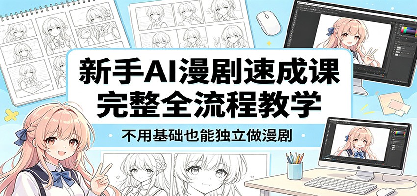 新手AI漫剧速成课：完整全流程教学，不用基础也能独立做漫剧