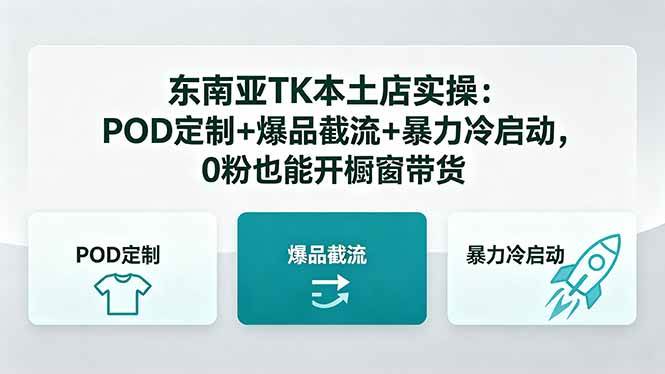（18381期）东南亚TK本土店实操：POD定制+爆品截流+暴力冷启动，0粉也能开橱窗带货-邪修侠 - 演示