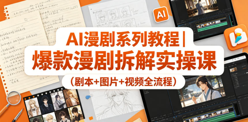 AI漫剧系列教程|爆款漫剧拆解实操课(剧本+图片+视频全流程)-优优云网创
