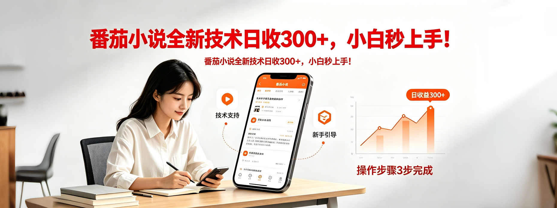 番茄小说全新技术全新玩法！无脑日收300+-网创百晓生