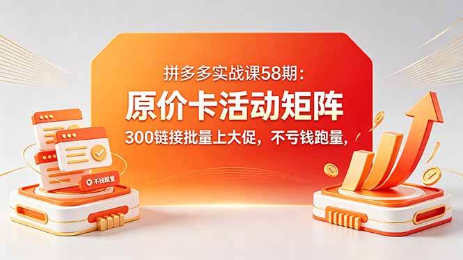 （18395期）拼多多实战课58期：原价卡活动矩阵，300链接批量上大促，不亏钱跑量-邪修侠 - 演示