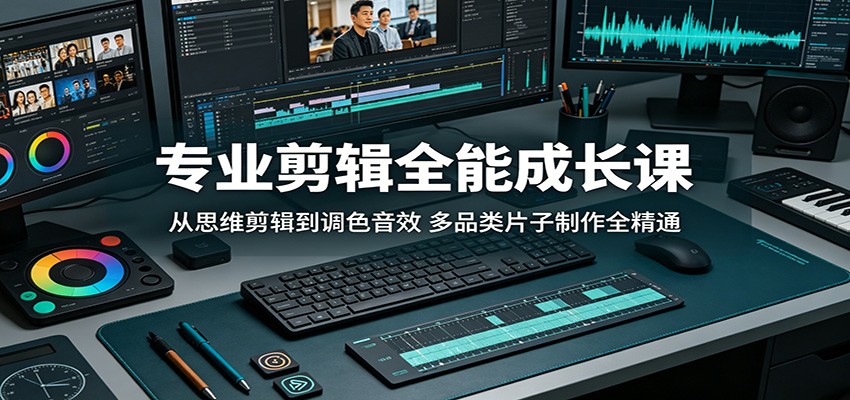 专业剪辑全能成长课：从思维剪辑到调色音效，多品类片子制作全精通-多课资源站