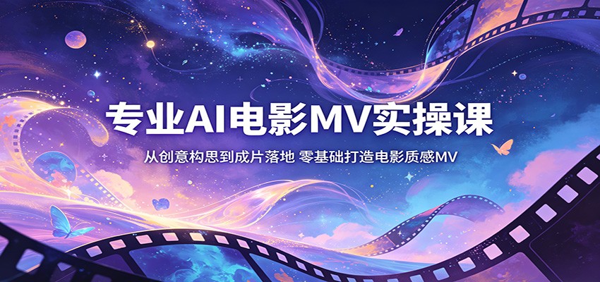 专业AI电影MV实操课：从创意构思到成片落地，零基础打造电影质感MV-多课资源站