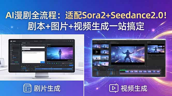 AI漫剧全流程：适配Sora2+Seedance2.0！剧本+图片+视频生成一站搞定-怪兽网创俱乐部