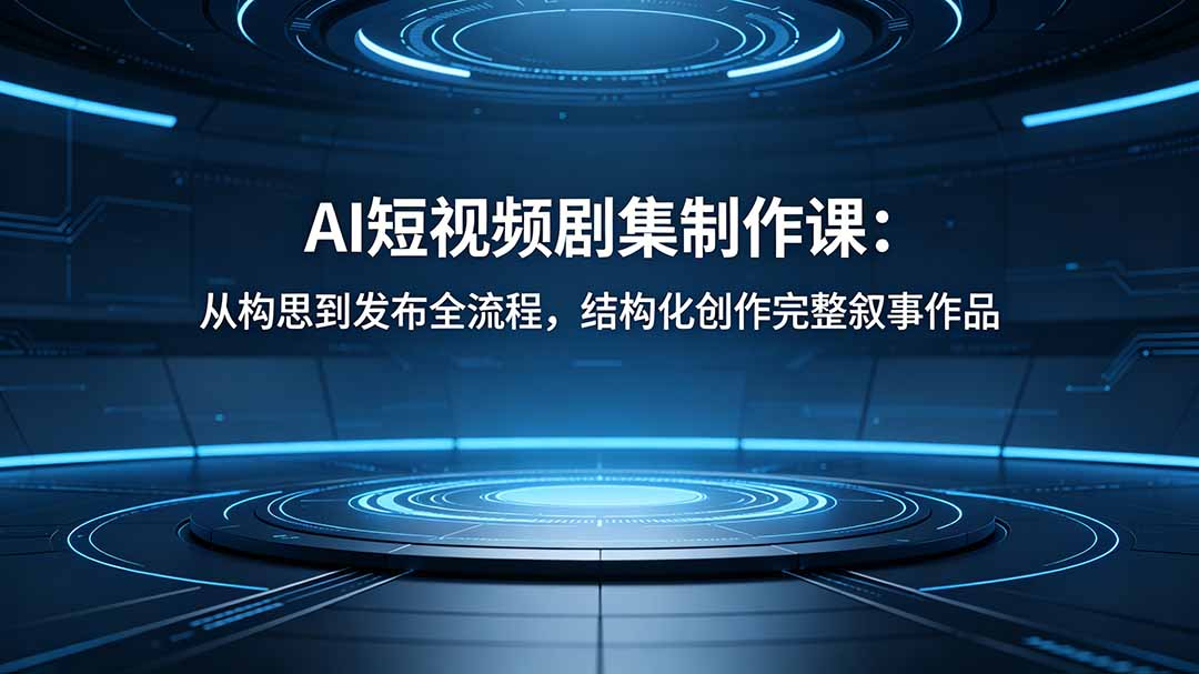 AI短视频剧集制作课：从构思到发布全流程，结构化创作完整叙事作品-多课资源站