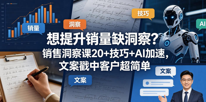 想提升销量缺洞察?销售洞察课20+技巧+AI加速,文案戳中客户超简单【原创双语字幕】-优优云网创