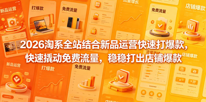 2026淘系全站结合新品运营快速打爆款，快速撬动免费流量，稳稳打出店铺爆款（更新5月12日）-优优云网创