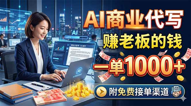 （18444期）AI商业代写，赚老板的钱，一单1000+，附免费接单渠道-邪修侠 - 演示