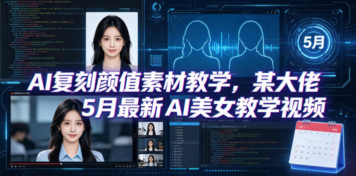 AI复刻颜值素材教学，某大佬5月最新AI美女教学视频，内含4月好物复刻教学-怪兽网创俱乐部